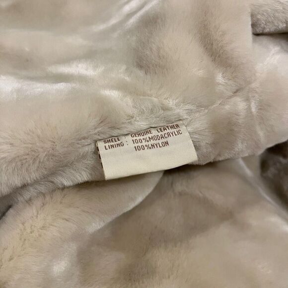 Winlit Genuine Leather Suede Tan Jacket Fur Lining Women’s Large - Picture 4 of 5